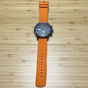Fossil Nate watch w/ replaced Barton brand band.